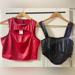 Faux Leather tops